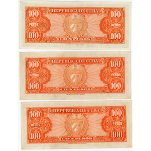 Cuba 3 x 100 Pesos 1959