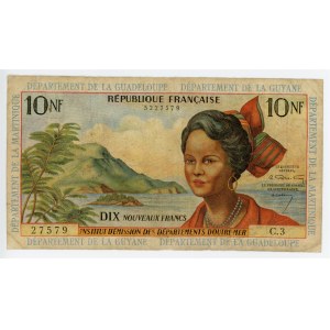 French Antilles 10 Nouveaux Francs 1963 (ND)