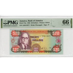 Jamaica 20 Dollars 1985 PMG 66 EPQ Gem Uncirculated