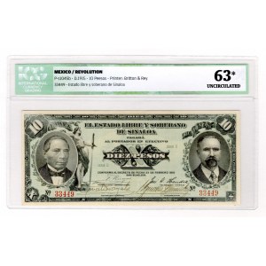 Mexico Revolution 10 Pesos 1915 ICG 63