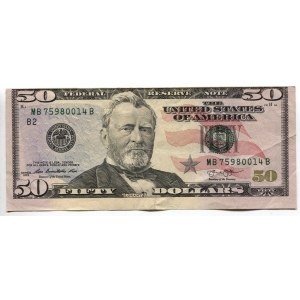 United States 50 Dollars 2013 Error Note