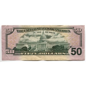 United States 50 Dollars 2013 Error Note