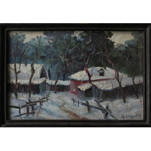 Mikhail Briadov, Siedlung im Winter [Im Hinterhof].