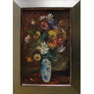 Józef Wasiołek, Blumen in einer blauen Vase