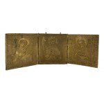 Ikona podróżna trzyczęściowa: Chrystus Pantokrator, Matka Boska Orantka, Święty Jan Chrzciciel