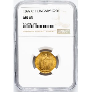 Franz Joseph I., 20 Korona 1897, KB, Kremnitz, NGC MS 63