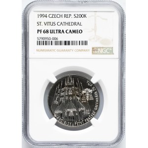 Czechoslovakia, 200 Korun 1994, NGC PF 68 Ultra Cameo