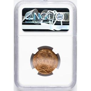 Romania, 5 Bani 1867, Heaton, NGC MS 64 RB