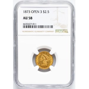 USA, 2 1/2 Dollars 1873, Philadelphia, NGC Au 58