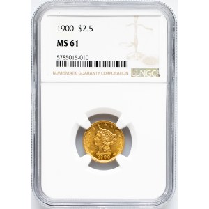 USA, 2 1/2 Dollars 1900, Philadelphia, NGC MS 61