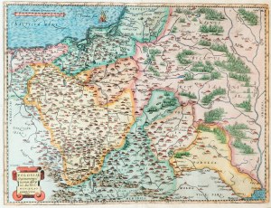 [Mapa Polski z 1588 r.]. Ortelius Abraham, Gorodecki Wacław, „Poloniae finitimarumque locorum descriptio auctore Wenceslao Godreccio Polono”.