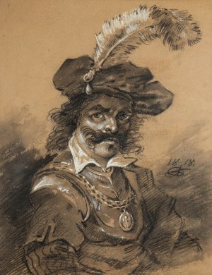 Aleksander Orłowski (1777 Warszawa-1832 Petersburg), Aleksander Orłowski | Portret męski w stylu rembrandtowskim, 1818 r.