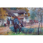 Zygmunt Rozwadowski (1870 Lwów - 1950 Zakopane), Zygmunt Rozwadowski | Ułani przed dworem, 1923 r.