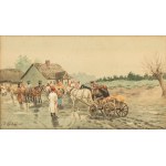 Kajetan Kosiński (1847 Łużany na Bukowinie - 1935 Lwów), Kajetan Kosiński | Przed karczmą