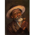 Konstanty Szewczenko (1910 Warszawa-1991 tamże), Konstanty Szewczenko | Portret mężczyzny z fajką