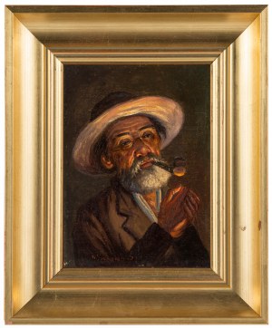 Konstanty Szewczenko (1910 Warszawa-1991 tamże), Konstanty Szewczenko | Portret mężczyzny z fajką