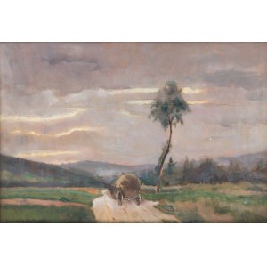 Jerzy Karszniewicz (1878 Tarnów - 1945 Kraków), Jerzy Karszniewicz | Landschaft mit Wagen