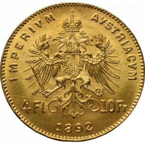 FJI. 1848-1916, 4 zlatník 1892 b.z.