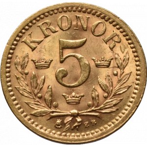 Švédsko, Oskar II. 1872-1907, 5 kronor 1901