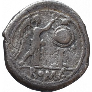 Rep.Řím, ANONYM, victoriatus 211 př.Kr., Jupiter / Viktorie korunuje trofej. Crw.53