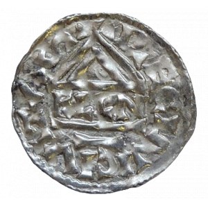 Bavorsko, Jindřich II. 2. vláda 985-995, denár Hahn 22c2 Řezno