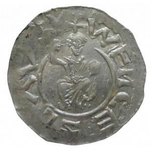 Bořivoj II., 1.vláda 1100-1107, denár Cach 413 nep.ned. 0