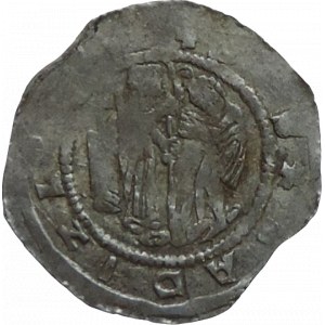 Vladislav II. 1140-1172, denár Cach 587 na rubu 2 kuličky vlevo