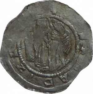 Vladislav II. 1140-1172, denár Cach 587 na rubu 2 kuličky vlevo