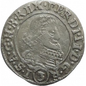 Ferdinand II. 1619-1637, 3 krejcar 1637 Praha-Wolker