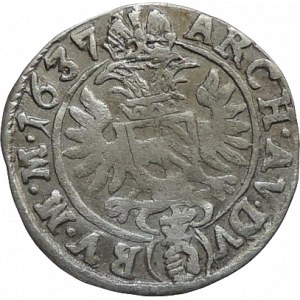 Ferdinand II. 1619-1637, 3 krejcar 1637 Praha-Wolker