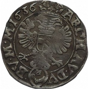 Ferdinand II. 1619-1637, 3 krejcar 1636 Kutná Hora-Geronis