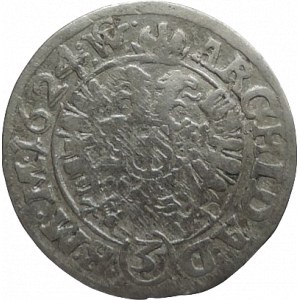 Ferdinand II. 1619-1637, 3 krejcar 1624 B/CW Brno-Wohnsiedler