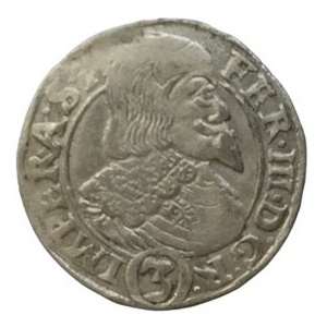 Ferdinand III. 1637-1657, 3 krejcar 1640 Praha-Wolker