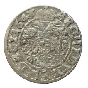 Ferdinand III. 1637-1657, 3 krejcar 1643 MI Vratislav-Reichart+Jan