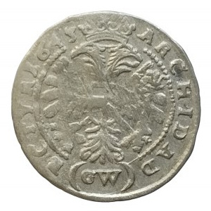 Ferdinand III. 1637-1657, 3 krejcar 1645 GW Kladsko-Werner