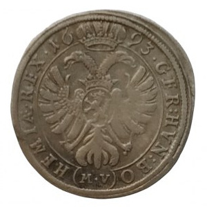 Leopold I. 1657-1705, 3 krejcar 1693 MV Praha-Waist
