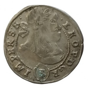 Leopold I. 1657-1705, 3 krejcar 1670 Kutná Hora-Hackl