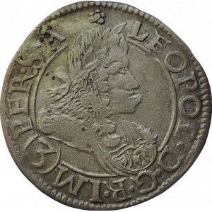 Leopold I. 1657-1705, 3 krejcar 1690 CK Kutná Hora-Krahe