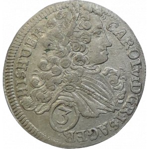 Karel VI. 1711-1740, 3 krejcar 1716 Praha-Scharff