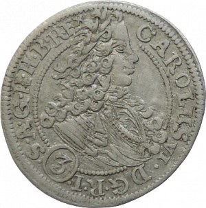 Karel VI. 1711-1740, 3 krejcar 1712 FN Vratislav-Nowak