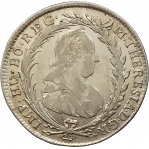 Marie Terezie 1740-1780, 20 krejcar 1777 EvS-IK