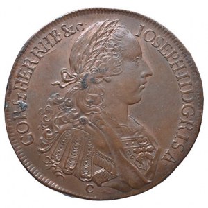 Josef II. 1765-1790, Cu jednostranný odražek minc. Praha - pro výstavní účely