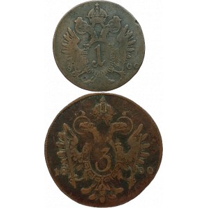 František II. 1792-1835, Cu 3 krejcar 1800 C + Cu 1 krejcar 1800 C 2ks