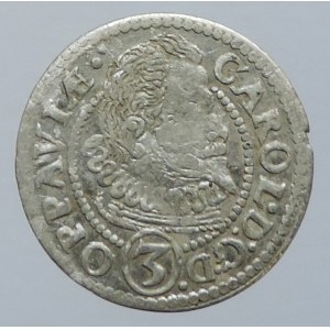 Liechtenstein Karel 1614-1627, 3 krejcar 1615 BH Opava - Burkhard Haase