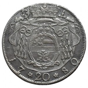 Salzburg-arcib., Hieronymus Colloredo 1772 - 1803, 20 krejcar 1780 M