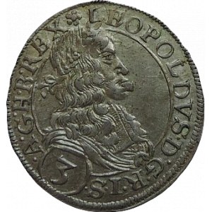 Leopold I. 1657-1705, 3 krejcar 1668 Vídeň-Faber