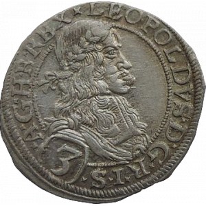 Leopold I. 1657-1705, 3 krejcar 1669 Vídeň-Faber