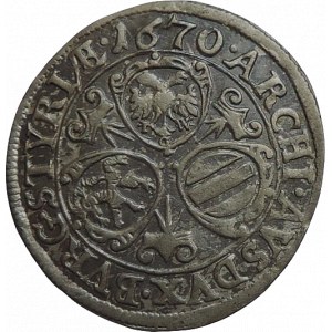 Leopold I. 1657-1705, 3 krejcar 1670 Graz