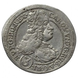 Karel VI. 1711-1740, 3 krejcar 1714 Graz