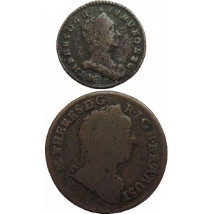 Marie Terezie 1740-1780, Cu fenik = 1/4 krejcar 1760 bz + Cu 1 krejcar 1762 K 2ks